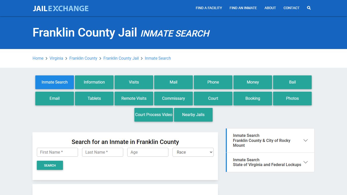 Franklin County Jail, VA Inmate Search: Roster & Mugshots